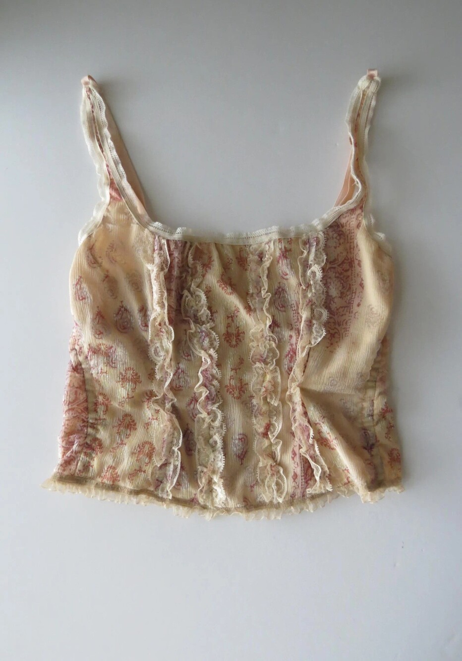 Vintage Italian 2000s Silk Corset Cami Top, Nude Pale Peach Bustier, Made in Ita